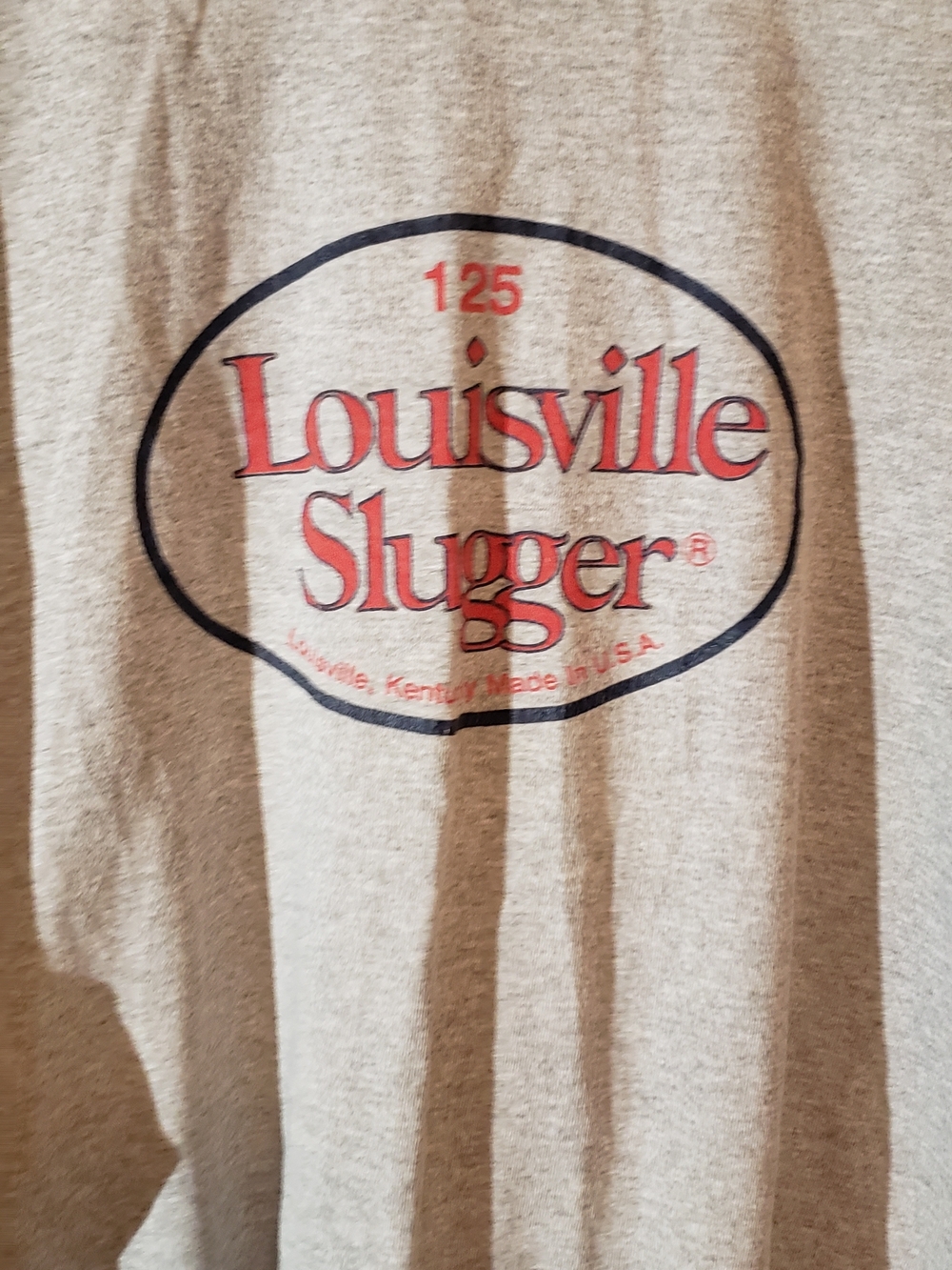 Louisville Slugger Men's Gray & Navy Long Sleeve Baseball Tee. 2xl. Cotton - Picture 2 of 4